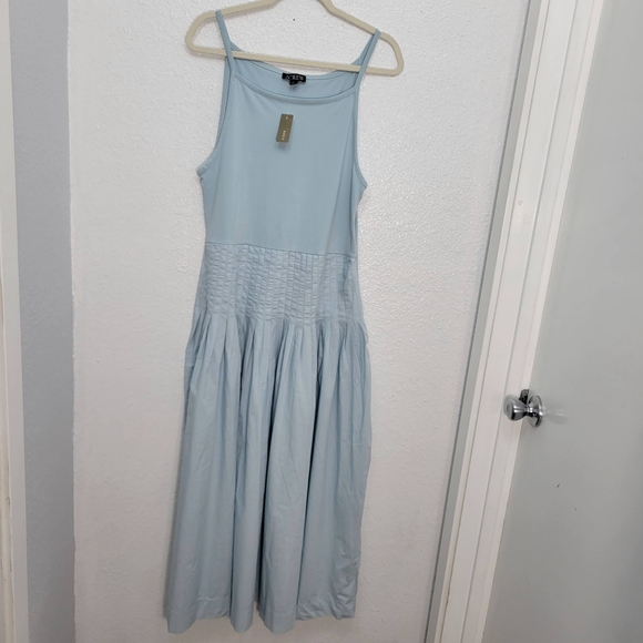 J Crew Pintuck mixy dress CK707 Size XS Baby Blue NWT - Picture 5 of 9
